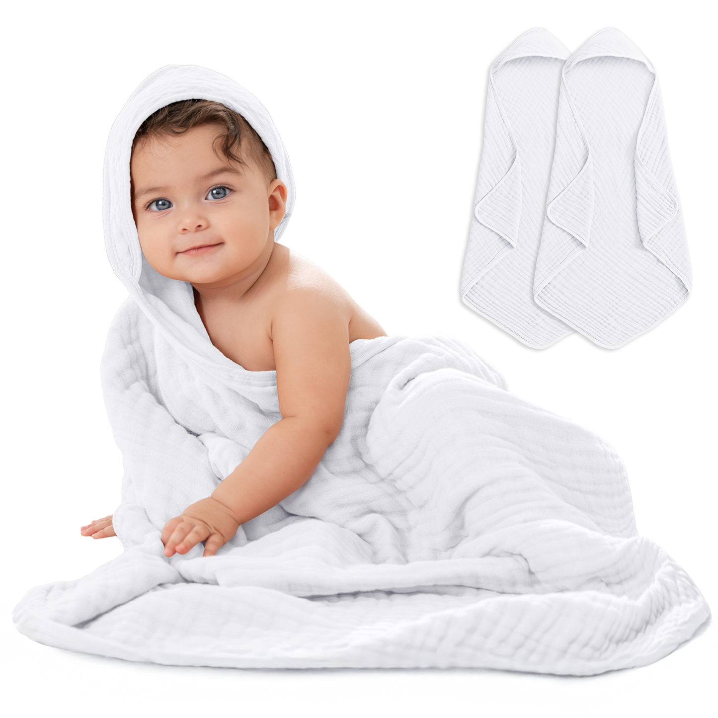 Baby Hooded Towels 6 Layer Muslin Cotton Towel for Kids