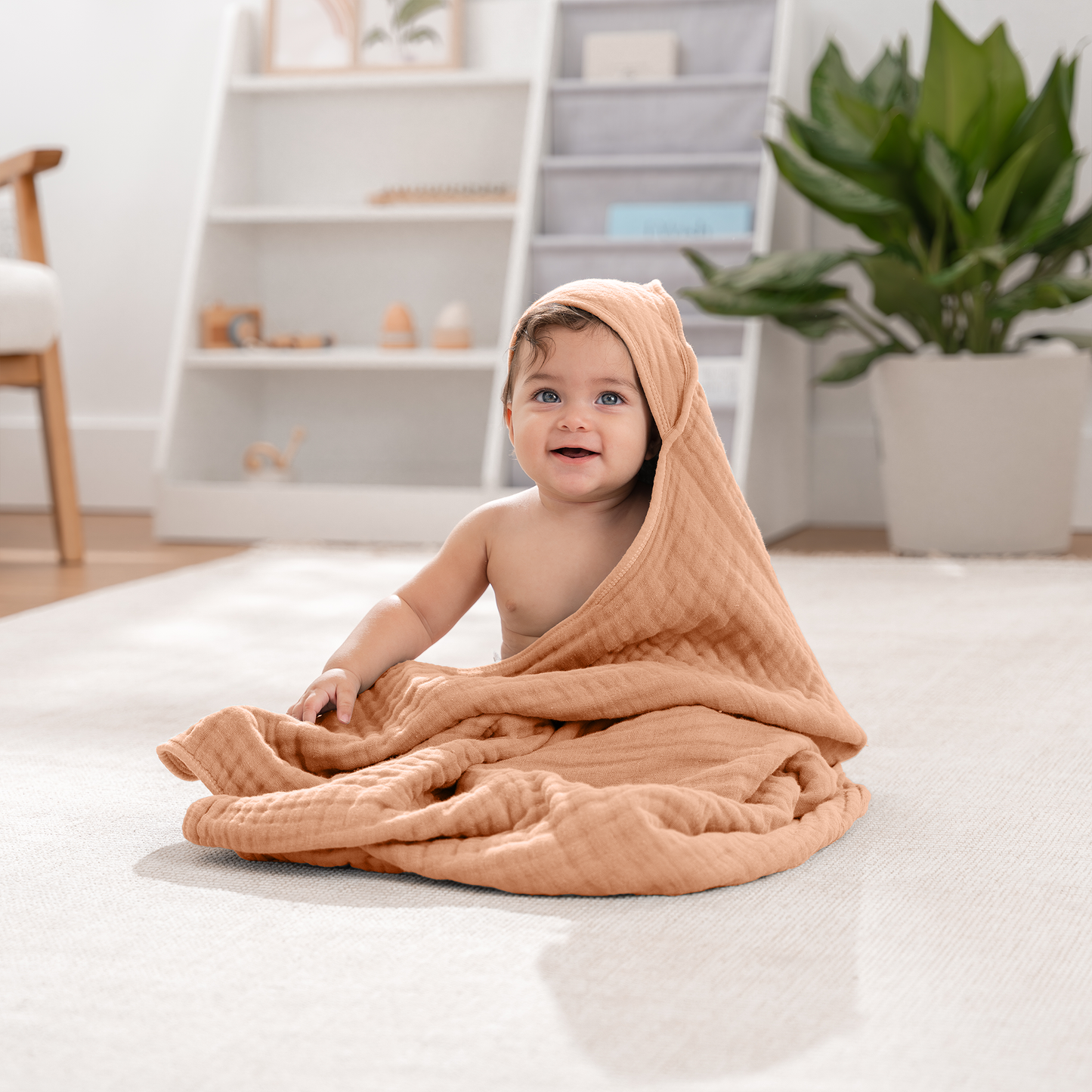 Baby Hooded Towels 6 Layer Muslin Cotton Towel for Kids