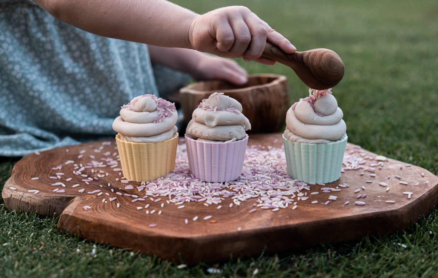 Cupcake Mould Set - 3 Pastel Eco Sensory Tool