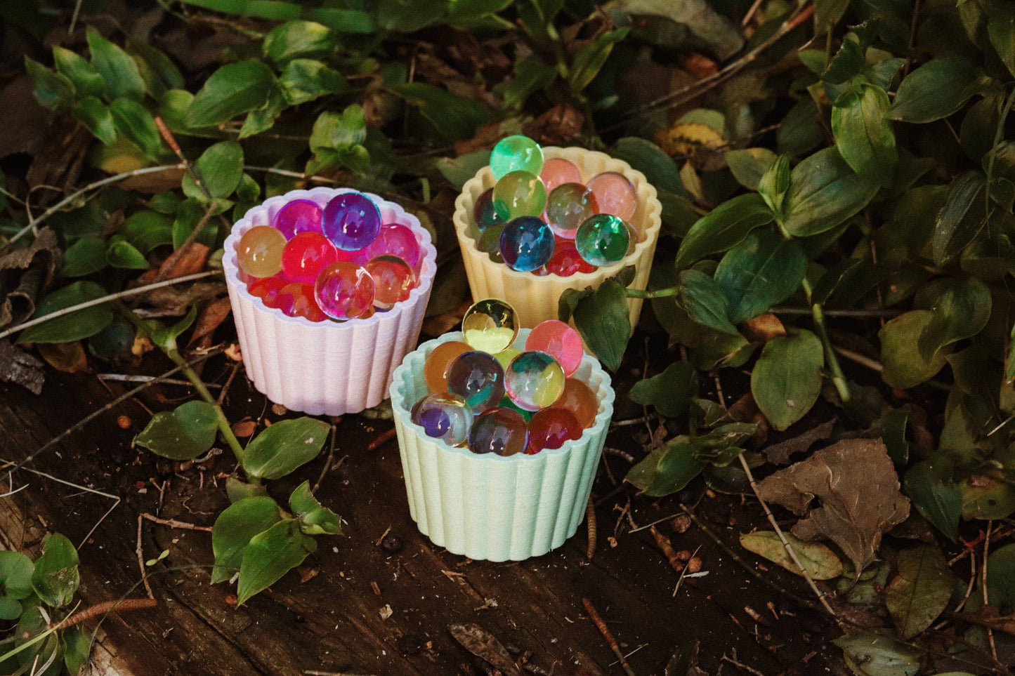 Cupcake Mould Set - 3 Pastel Eco Sensory Tool