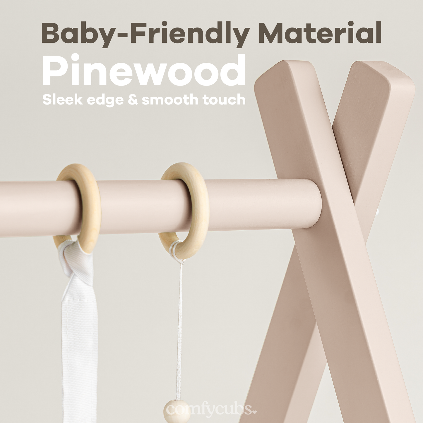 Foldable Baby Play Gym with 5 Hanging Toys by Comfy Cubs
