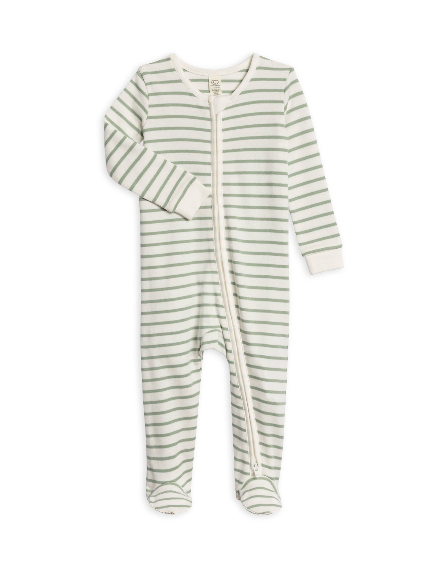 Organic Baby Peyton Footed Sleeper - Vitto Stripe / Jade
