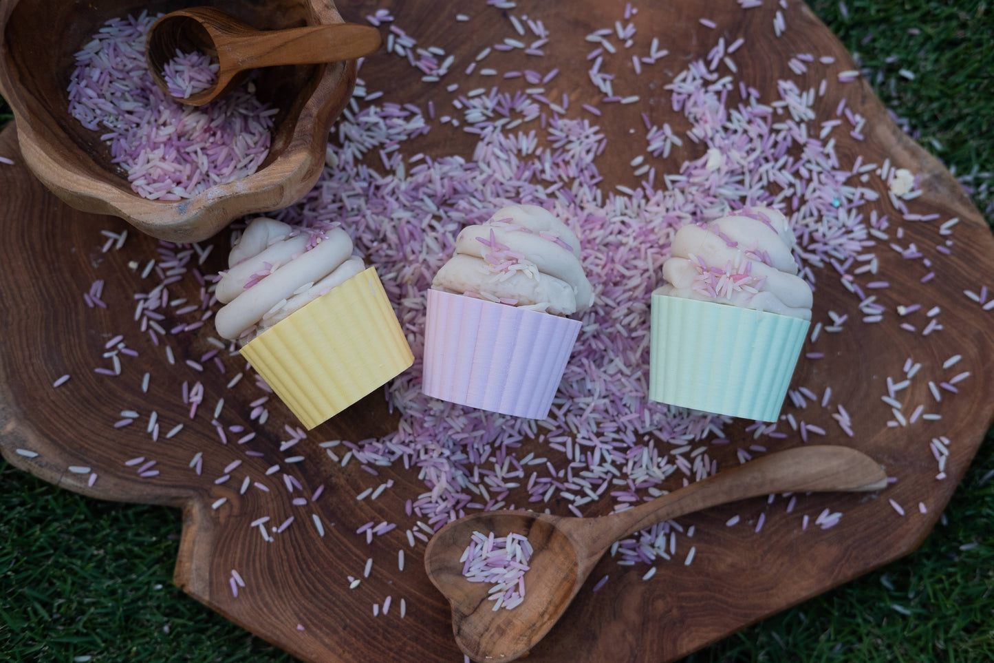 Cupcake Mould Set - 3 Pastel Eco Sensory Tool