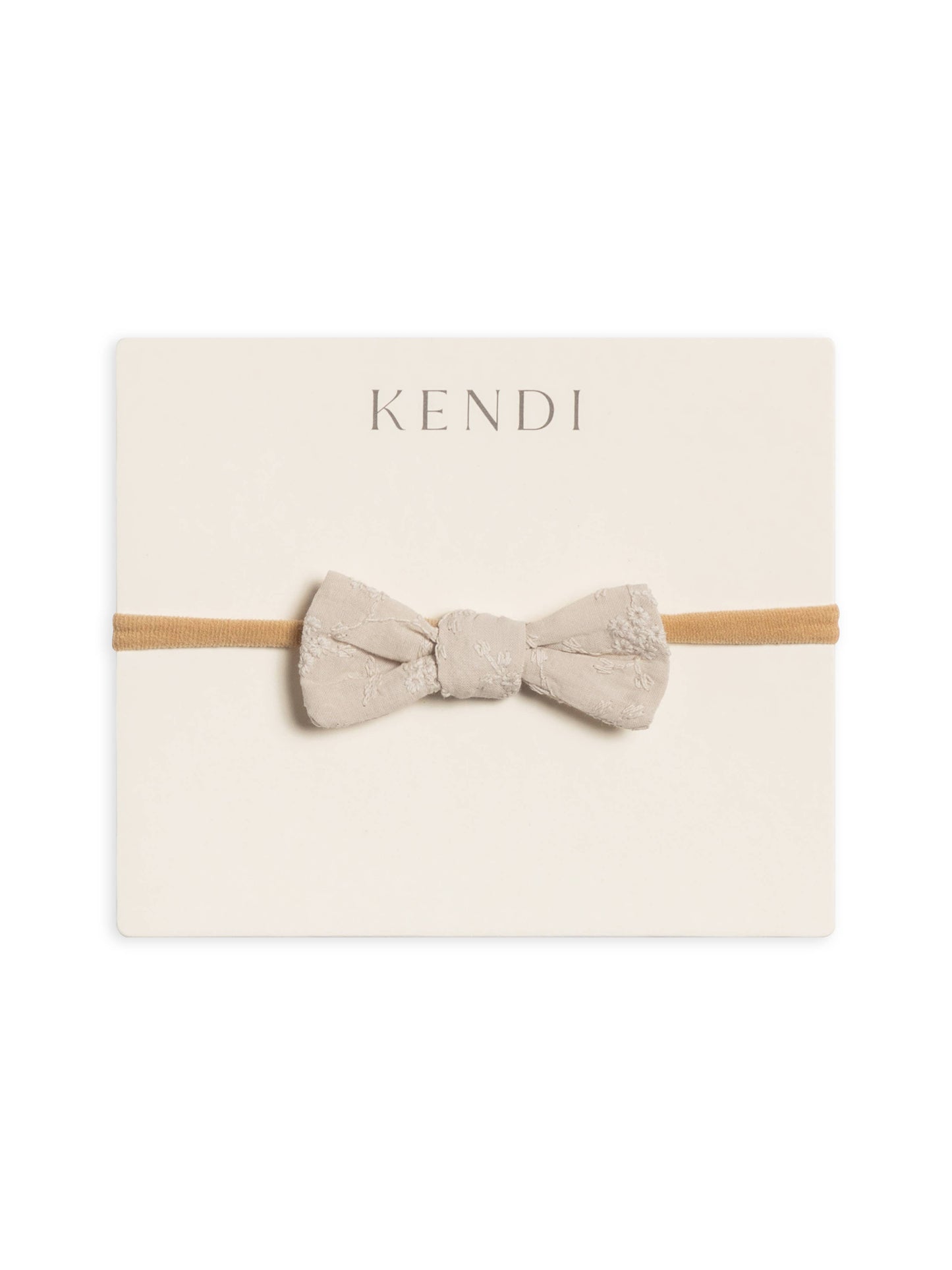Baby Eyelet Dainty Bow - Oat