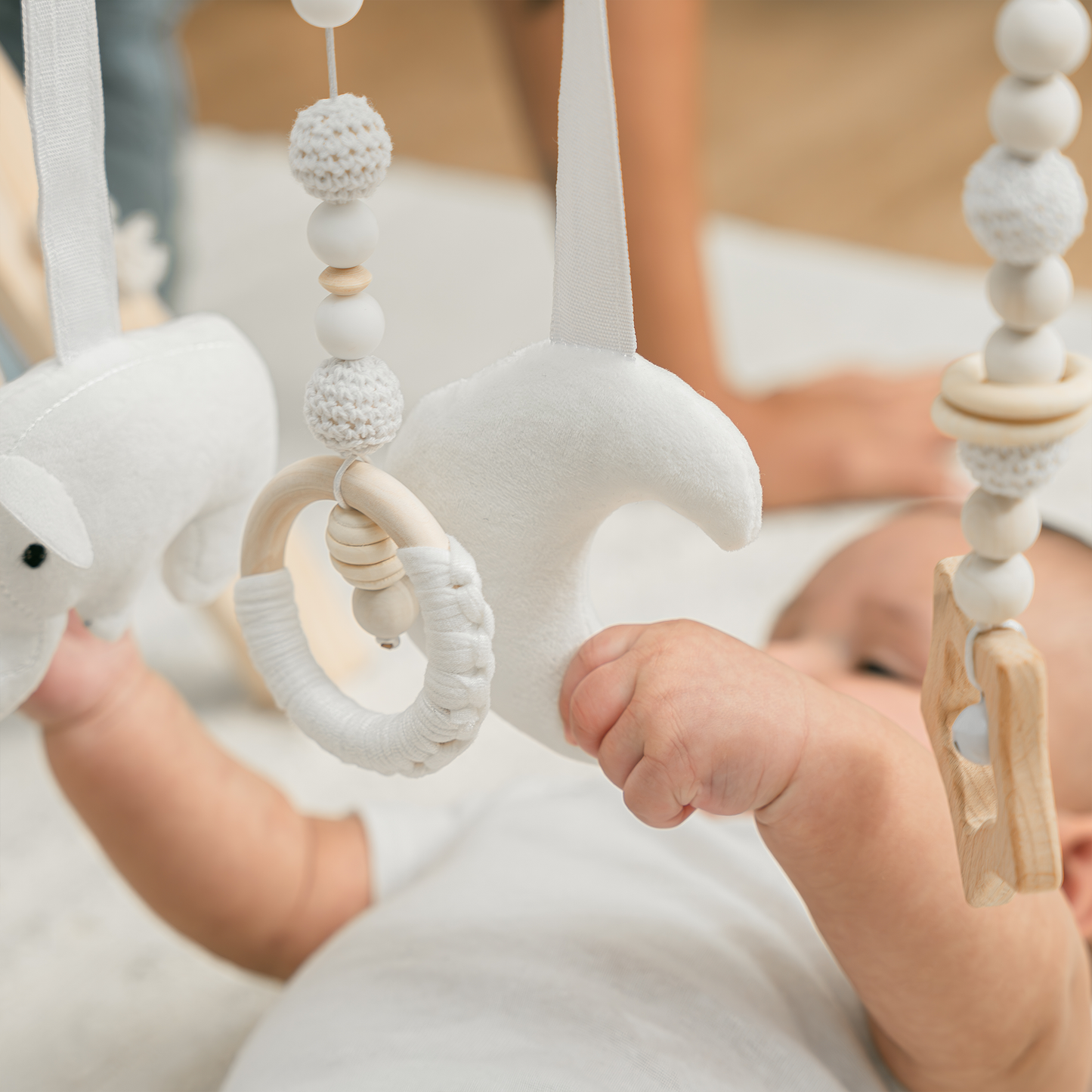 Foldable Baby Play Gym with 5 Hanging Toys by Comfy Cubs