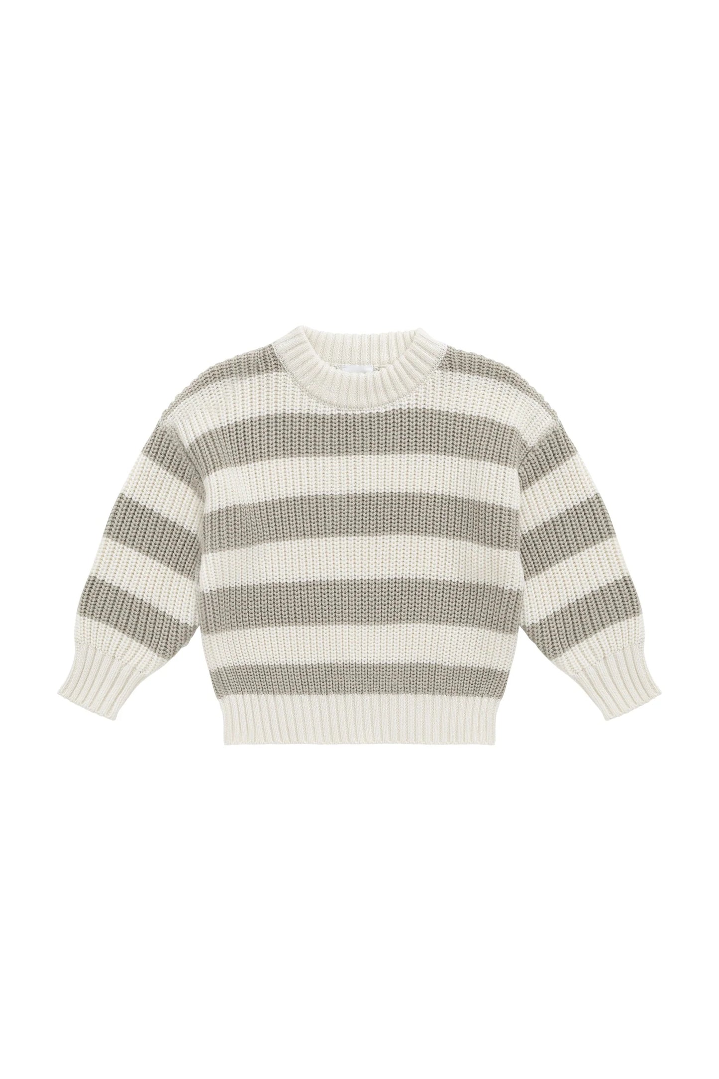 Johan Knit Jumper - Wide Knit Stripe Cloud/Raindance