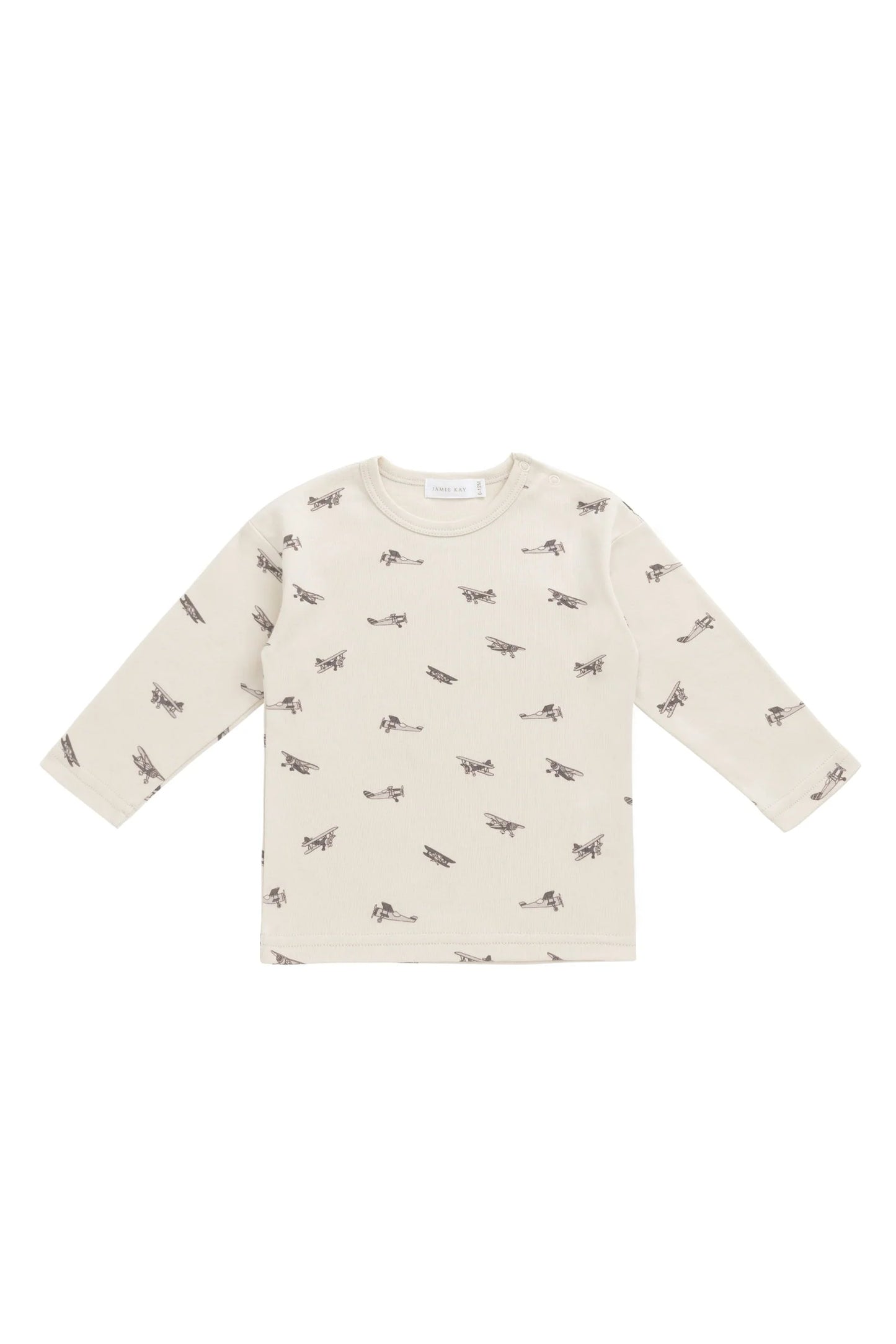 Pima Cotton Arnold Long Sleeve Top - Avion Oat