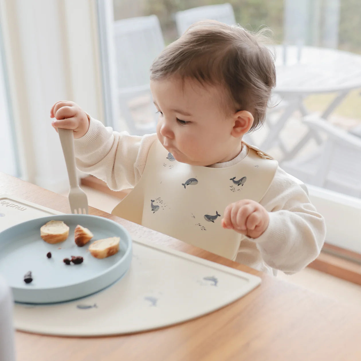 Silicone Baby Bib Whales