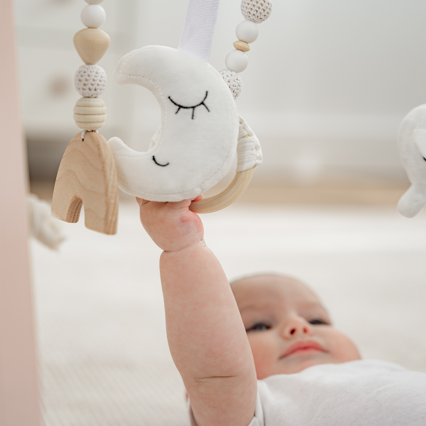 Foldable Baby Play Gym with 5 Hanging Toys by Comfy Cubs