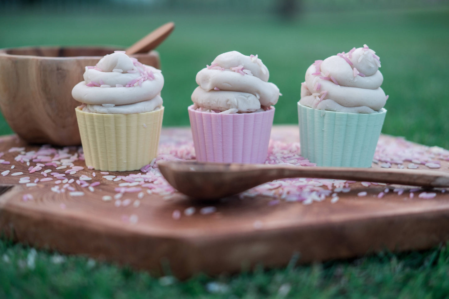 Cupcake Mould Set - 3 Pastel Eco Sensory Tool