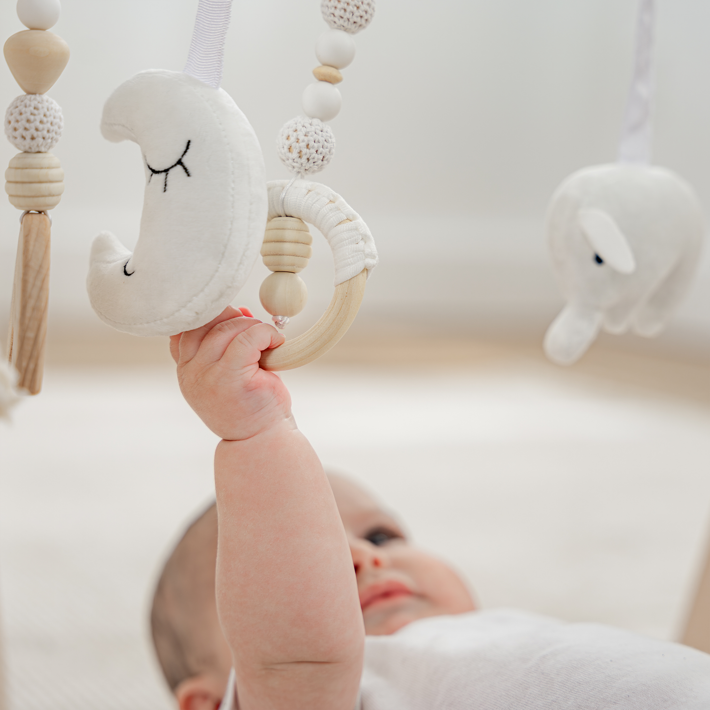 Foldable Baby Play Gym with 5 Hanging Toys by Comfy Cubs