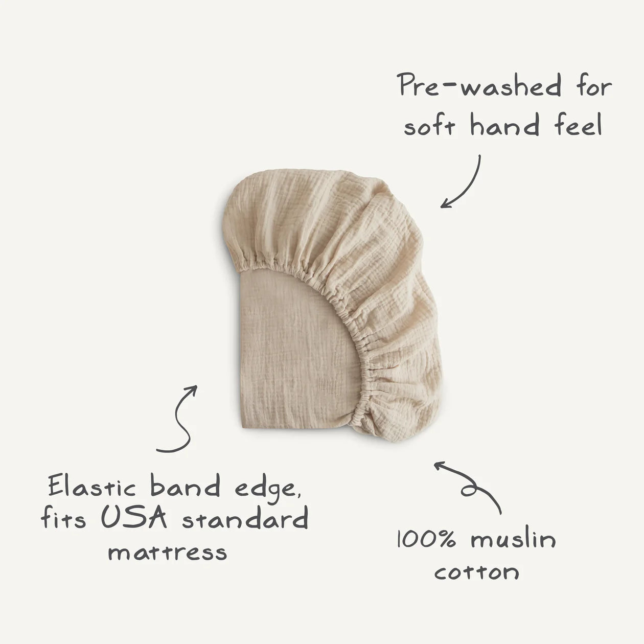 Muslin Crib Sheet White