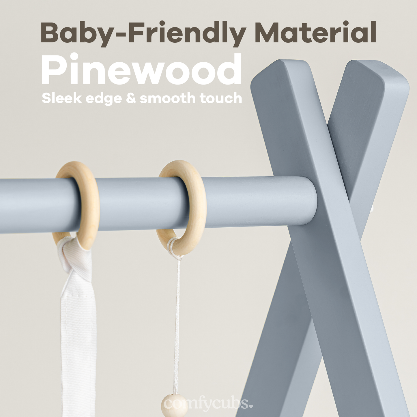 Foldable Baby Play Gym with 5 Hanging Toys by Comfy Cubs