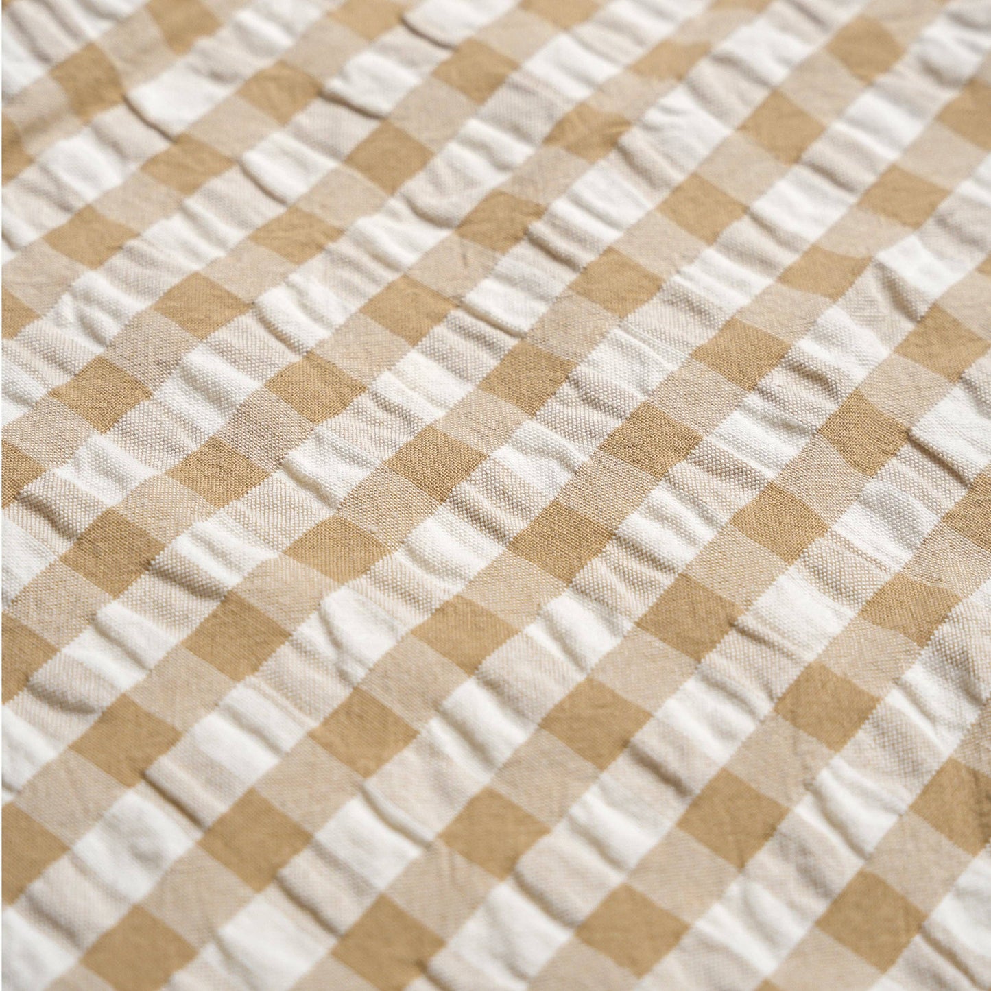 Organic Flutter Summer Dress - Brown Chequered