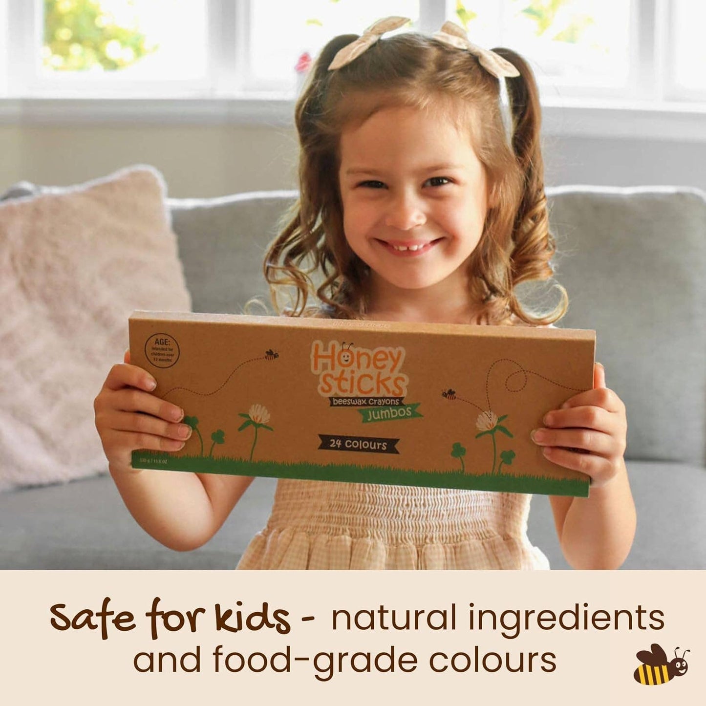 Honeysticks Jumbo Crayons (24 Pk) - 100% Pure Beeswax Crayon