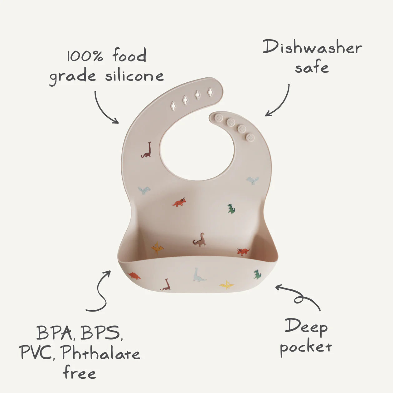 Silicone Baby Bib Blush