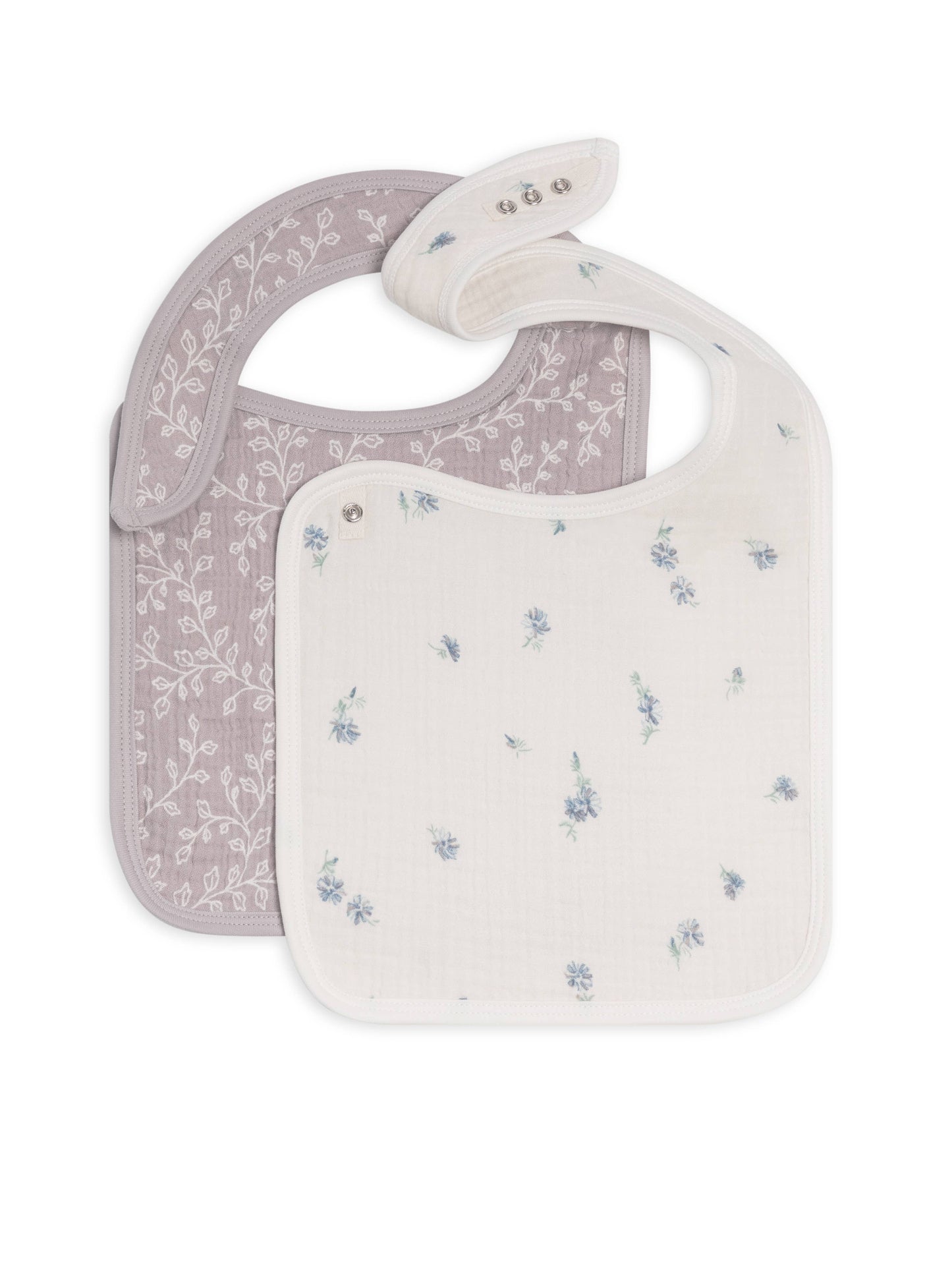 Organic 2-Pack Muslin Bibs - Lucia + Elena Floral