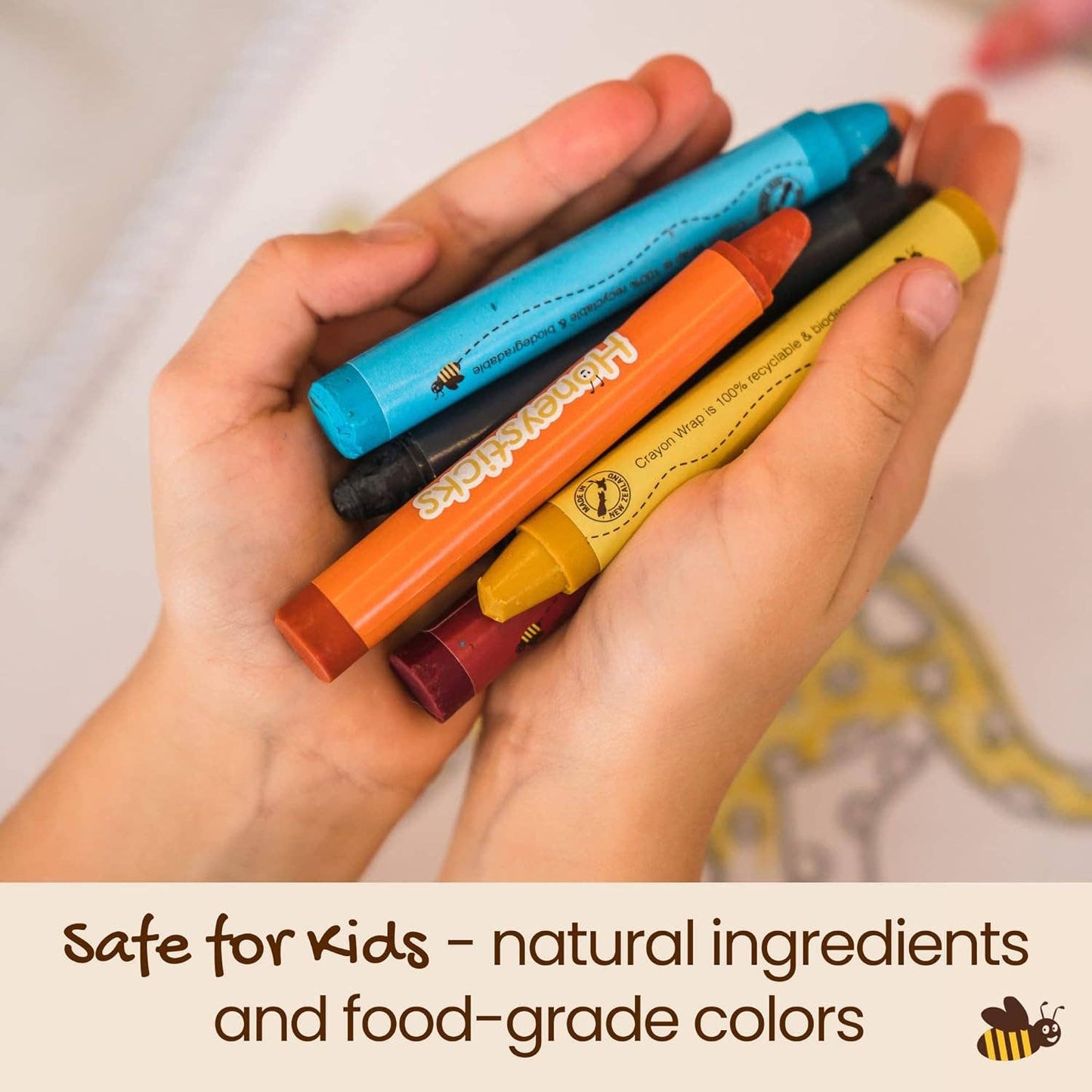 Honeysticks Jumbo Crayons (16 Pk) - 100% Pure Beeswax Crayon