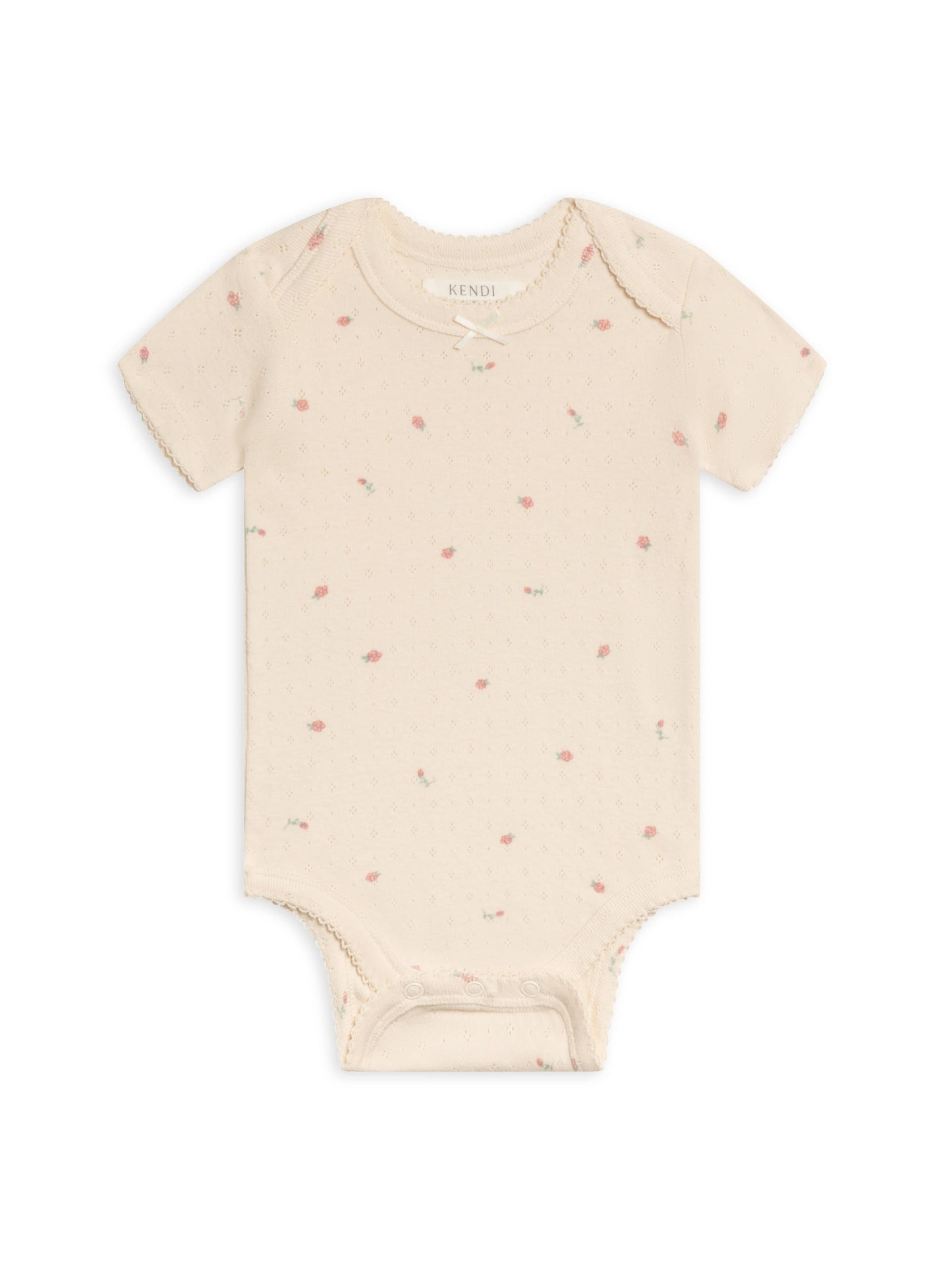 Organic Josie Pointelle Short Sleeve Bodysuit - Pia Floral