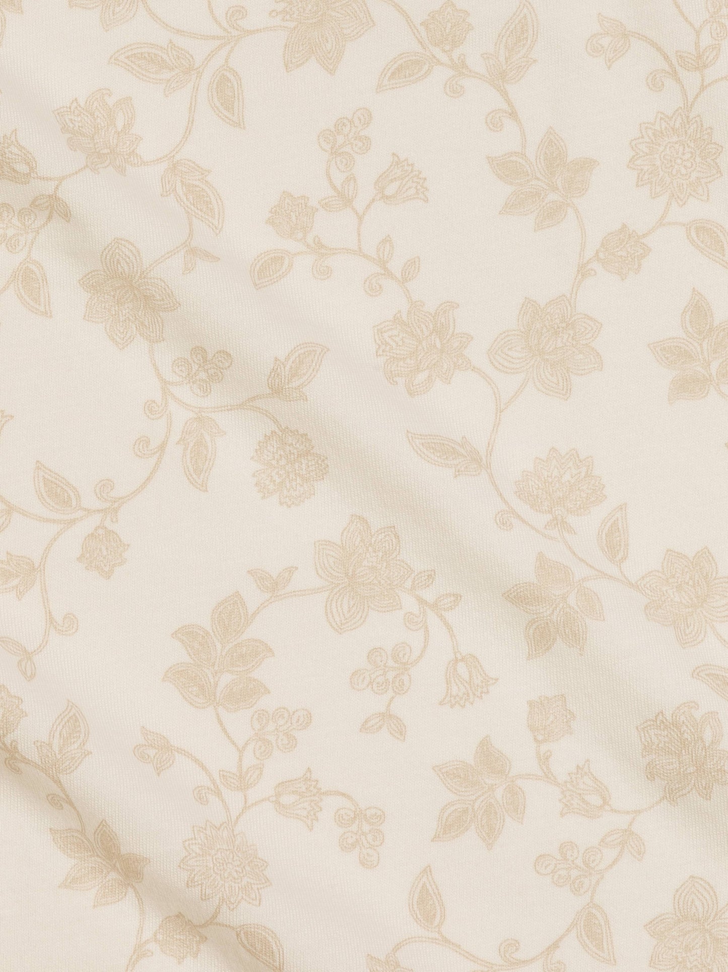 Organic Baby Swaddle Blanket - Aria Floral / Beige
