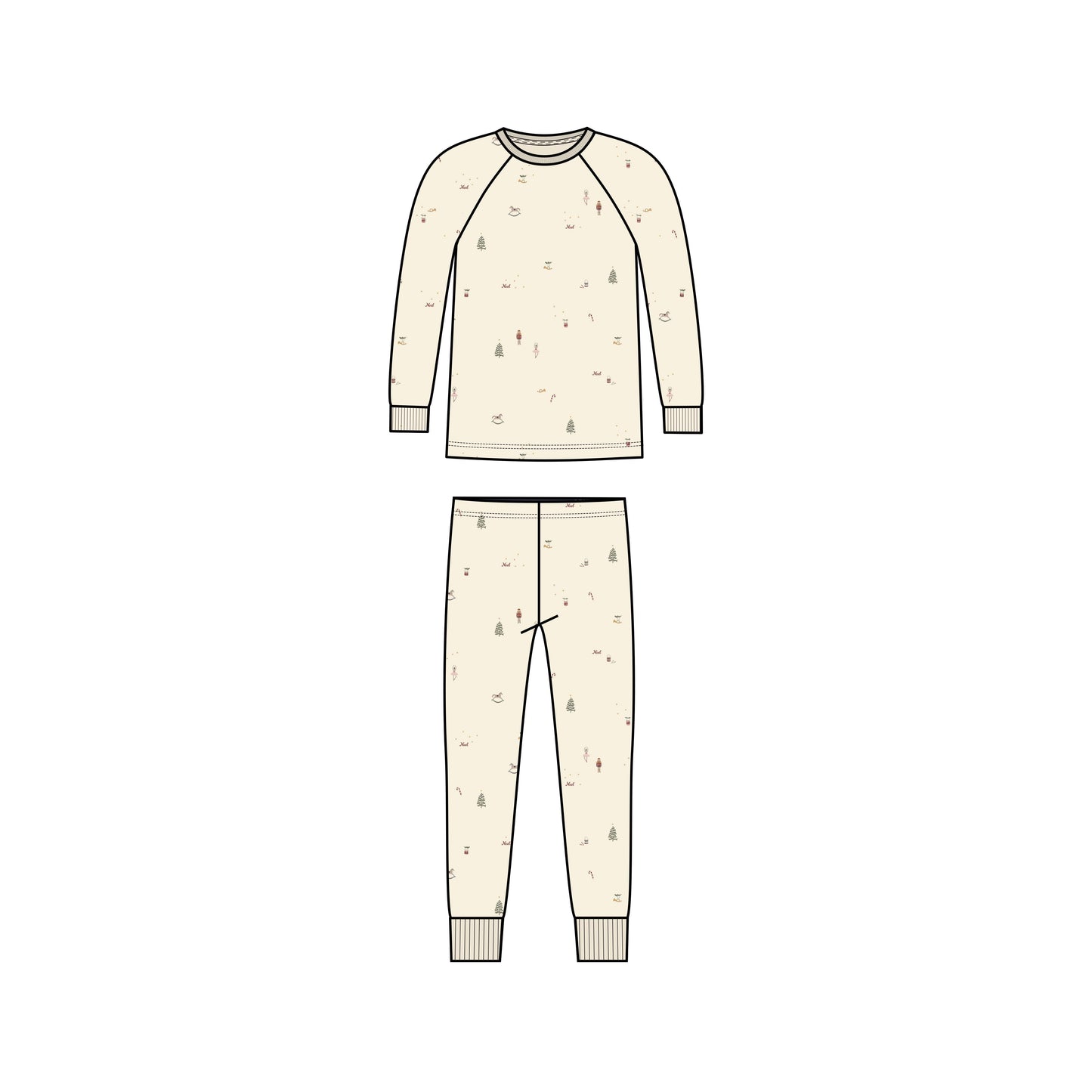 2 Piece Long Sleeve Jammie Set - Holiday Collection