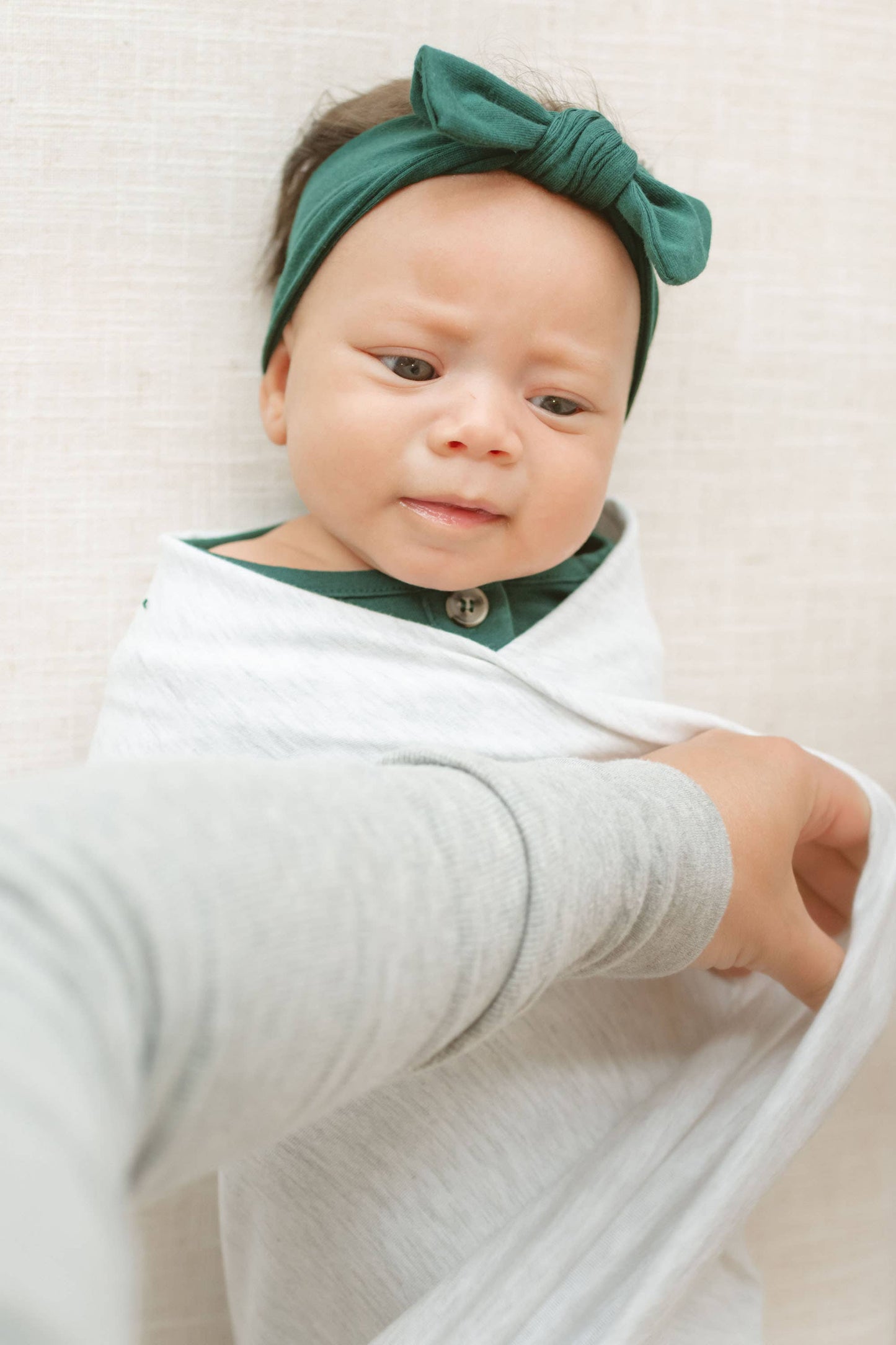 Organic Cotton Stretchy Swaddle Blanket | Ash Gray | Baby