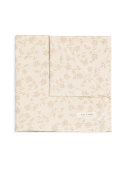 Organic Baby Swaddle Blanket - Aria Floral / Beige