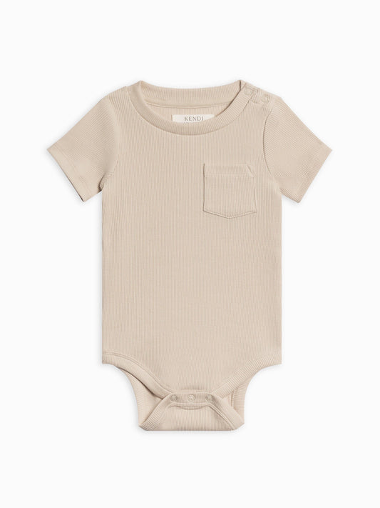 Dana Ribbed Short Sleeve Pocket Bodysuit
