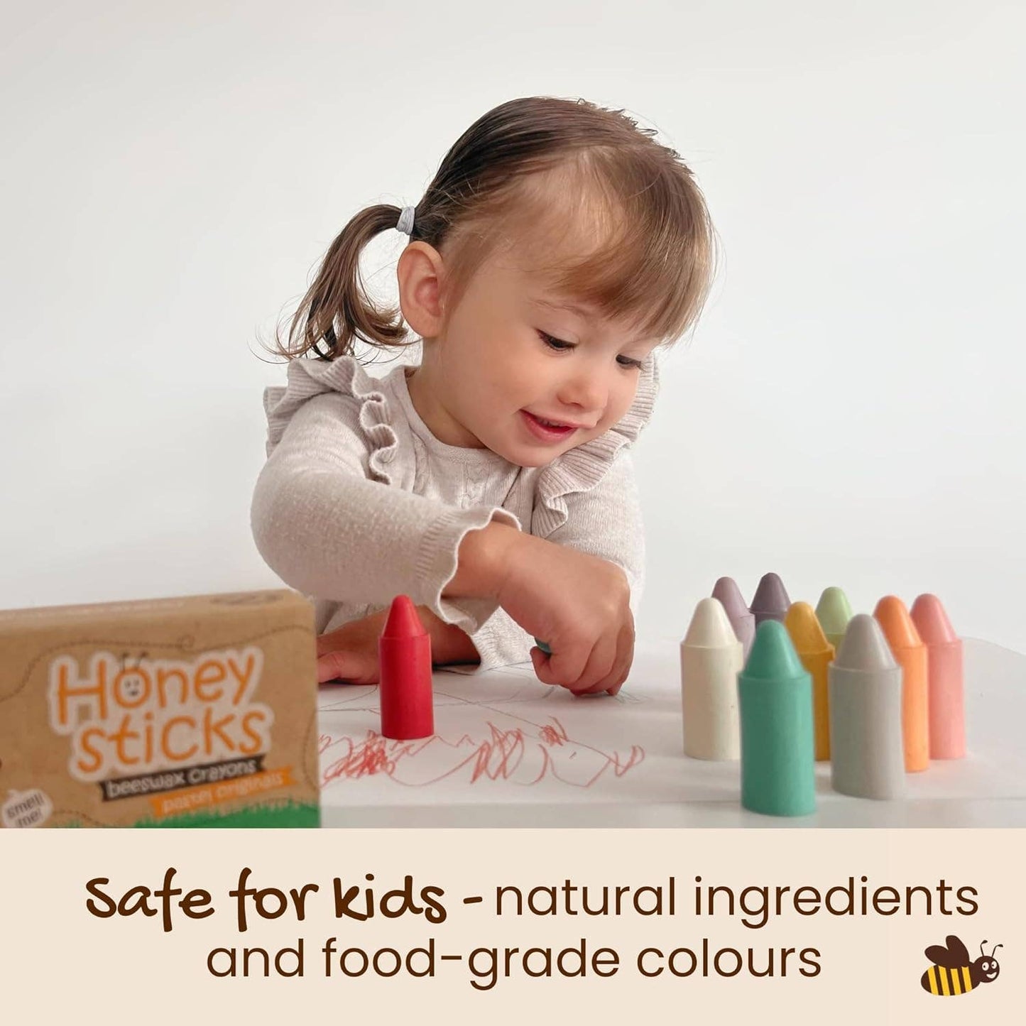 Honeysticks Beeswax Crayons (12 Pack) - Pastel Colored