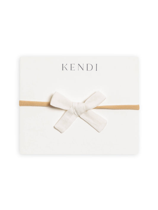 Baby & Kids Linen Schoolgirl Bow - Coconut