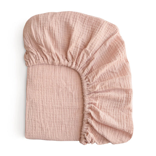 Muslin Crib Sheet Blush