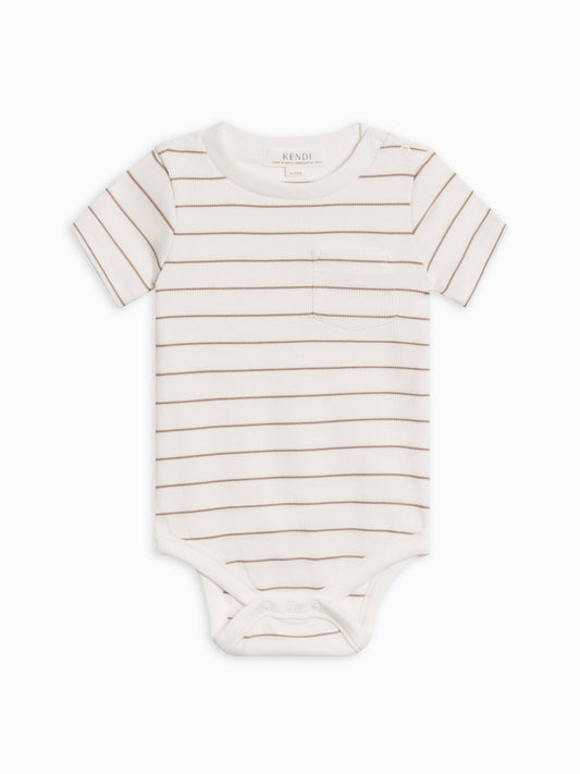 Dana Ribbed Short Sleeve Pocket Bodysuit