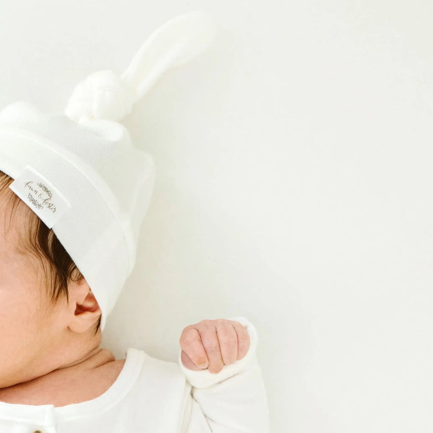 Baby Organic Knotted Gown + Top Knot Hat | Sugar White