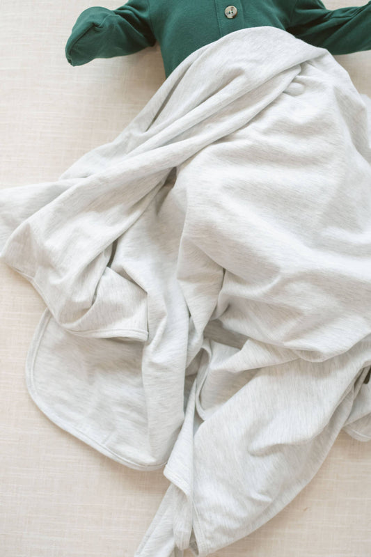 Organic Cotton Stretchy Swaddle Blanket | Ash Gray | Baby