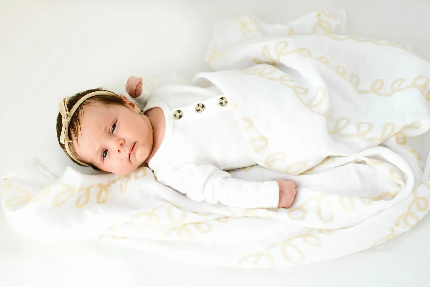 Baby Organic Knotted Gown + Top Knot Hat | Sugar White