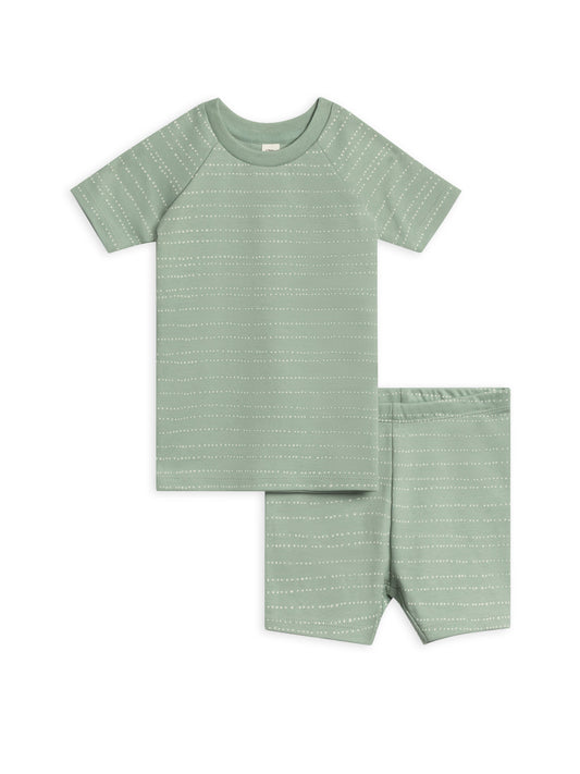 2-Piece Short Sleeve Jammie Set - Pebble / Jade