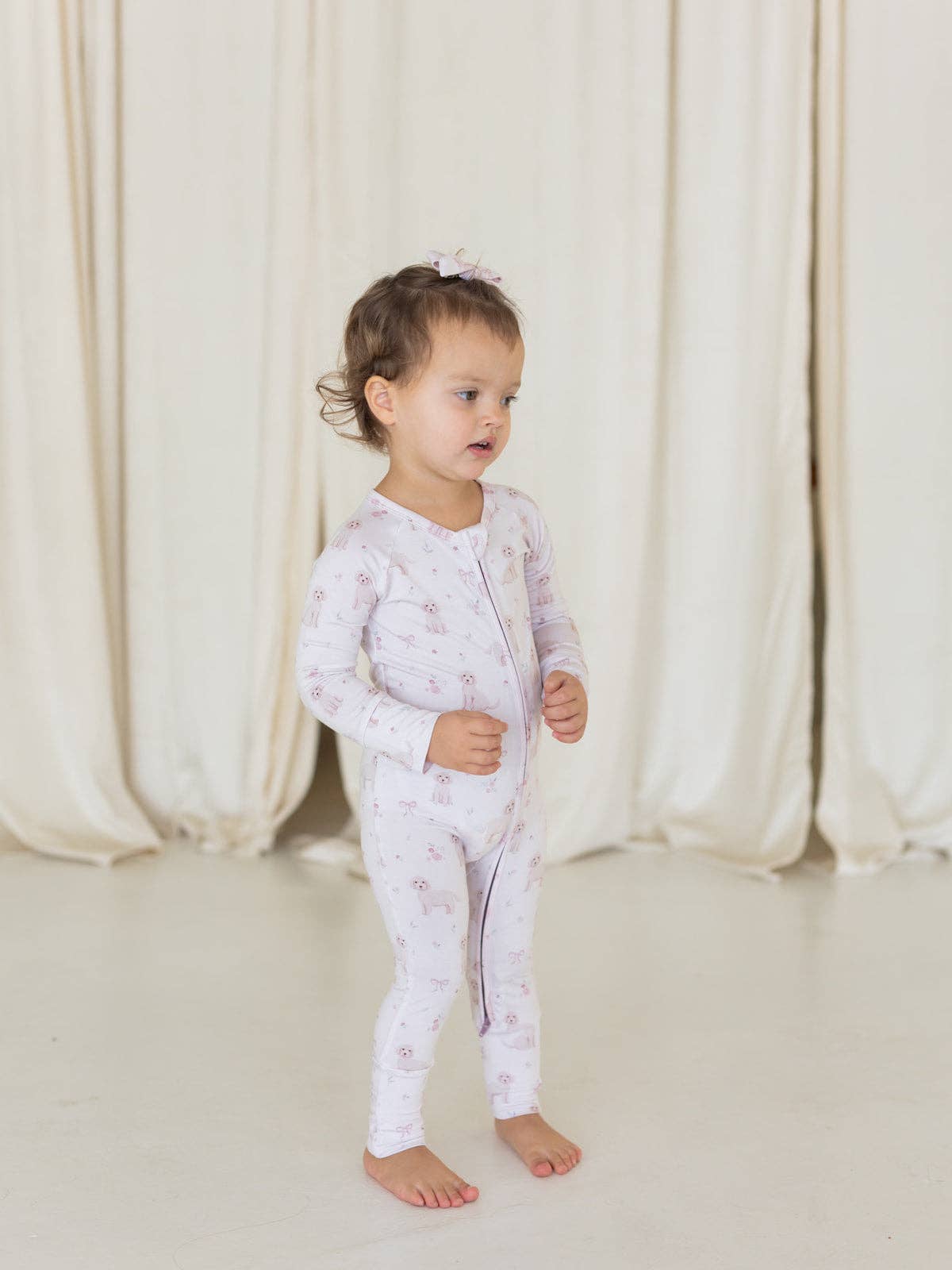 Pups & Bows | Bamboo Zipper Pajamas