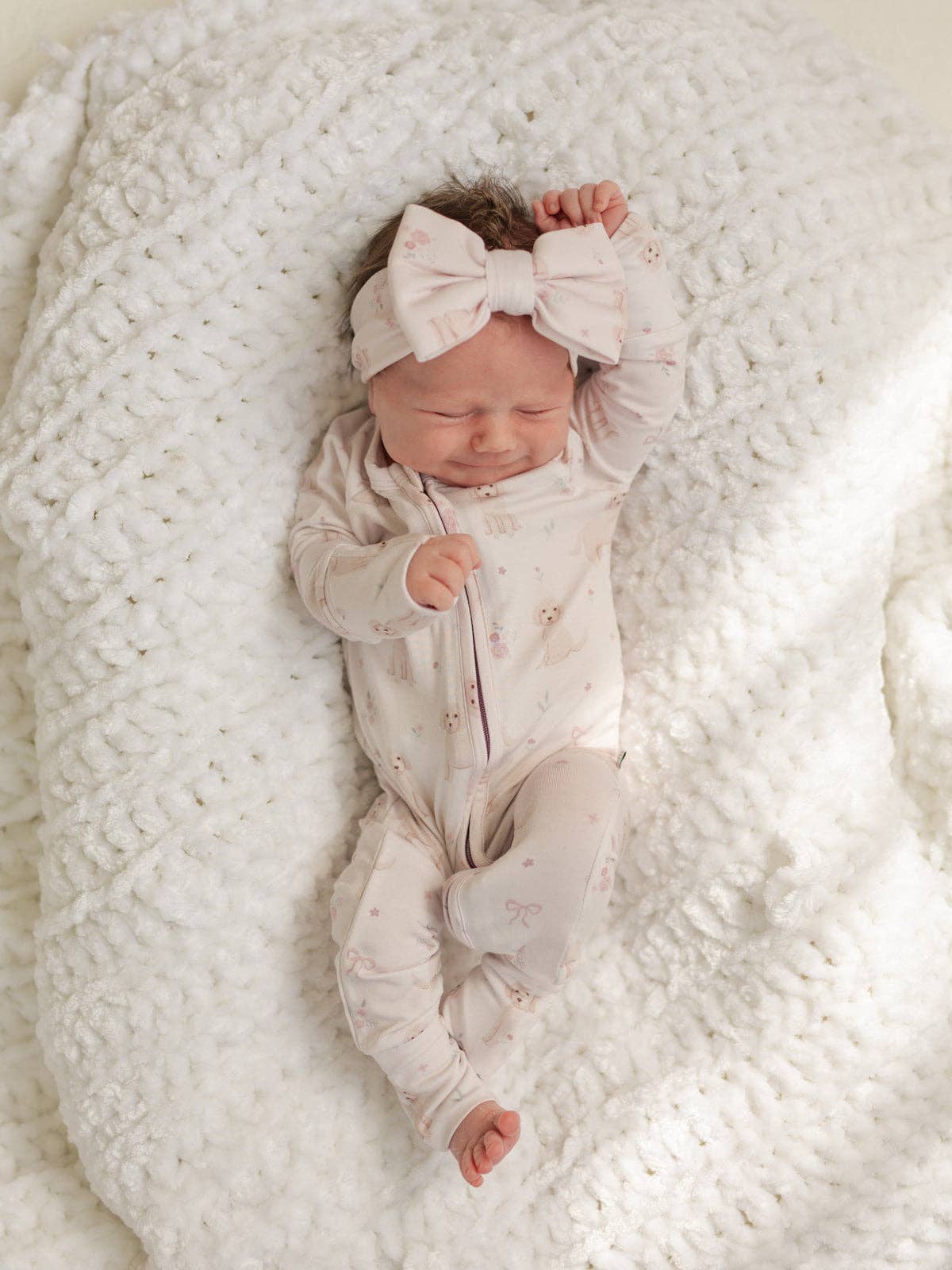 Pups & Bows | Bamboo Zipper Pajamas