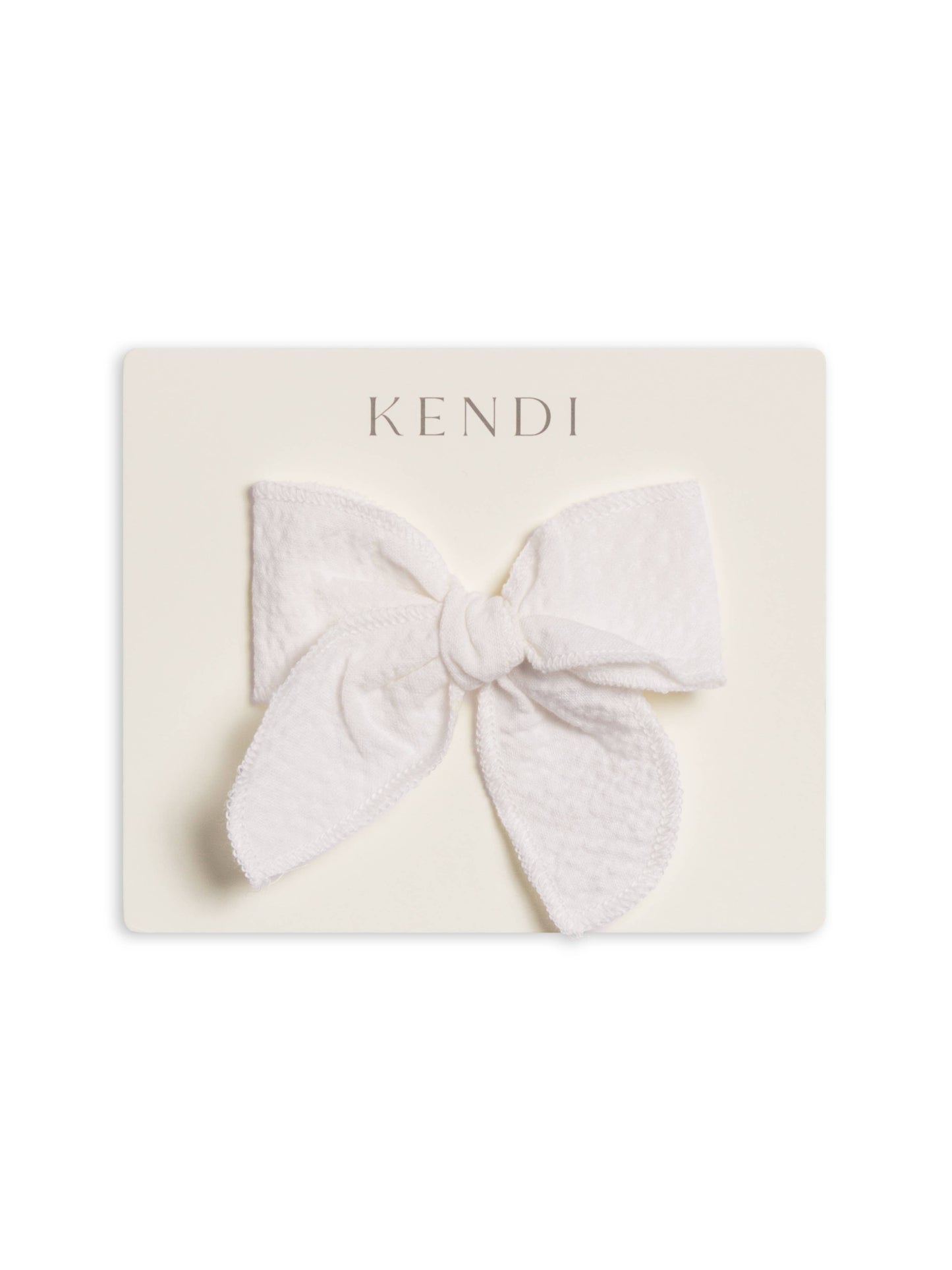 Organic Baby & Kids Seersucker Bow Clip - Coconut