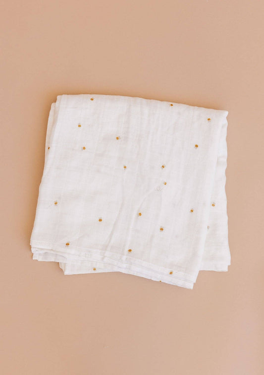 Swaddle Bee Baby Organic Muslin Blanket Gift Honey Bear
