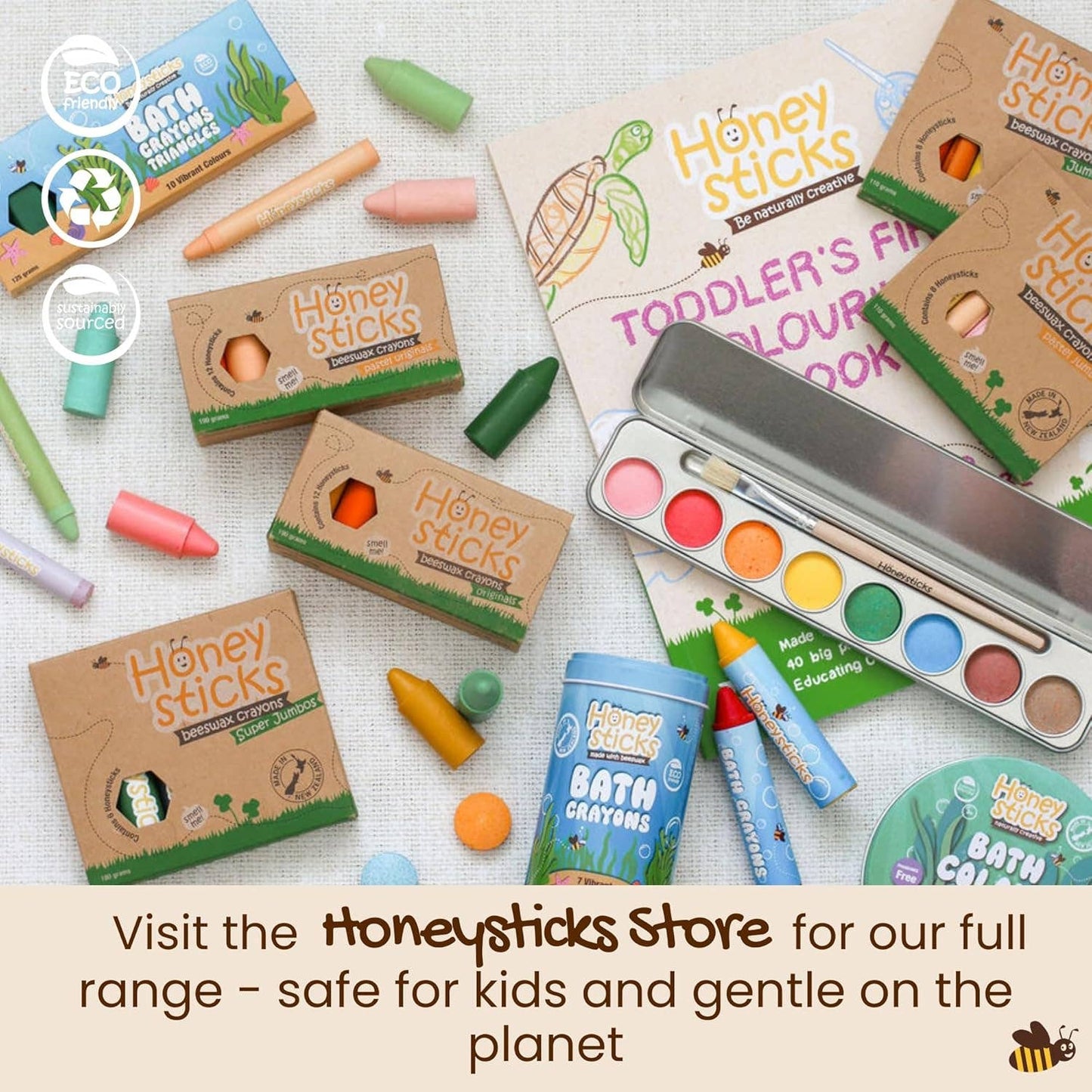 Honeysticks Jumbo Crayons (16 Pk) - 100% Pure Beeswax Crayon
